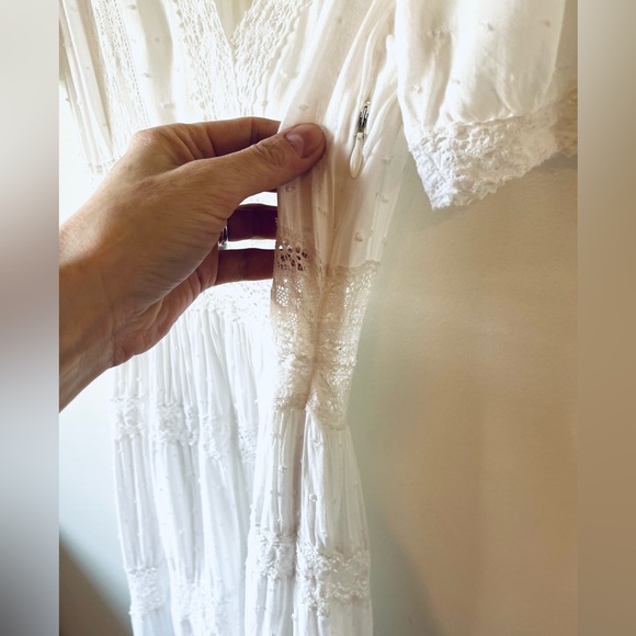 The Kooples Amazing White Lace Boho Prairie Wedding Dress Size 1 (XS) - Picture 11 of 15